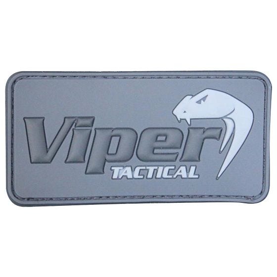 Viper Gedempt rubberen logo patch - Titanium