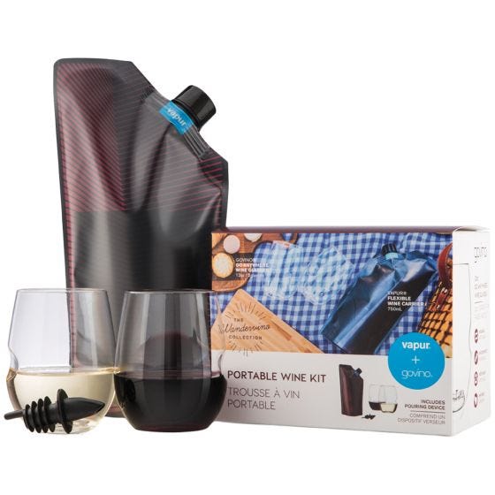Vapur Wandervino Collection & 2 glazen set Maroon