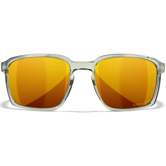Wiley X WX Alfa Standaard brillen - Captivate Polarized Bronze Mirror Lenses / Gloss Crystal Light Olive/Grey