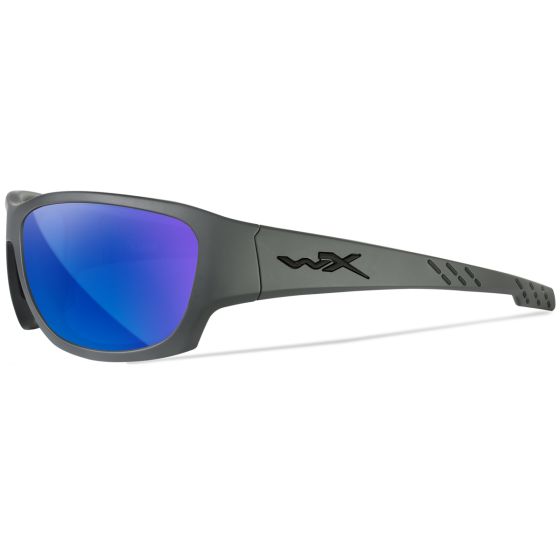 Wiley X WX Climb Standaard brillen - Captivate Polarized Blue Mirror Lenses / Matte Grey Frame