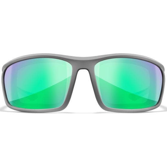 Wiley X WX Grid Standaard brillen - Captivate Polarized Green Mirror Lenses / Matte Cool Grey Frame