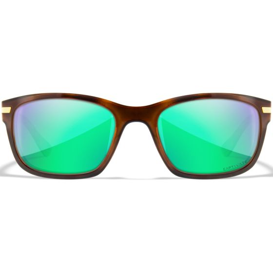 Wiley X WX Helix Standaard brillen - Captivate Polarized Green Mirror Lenses / Gloss Demi Brown Frame