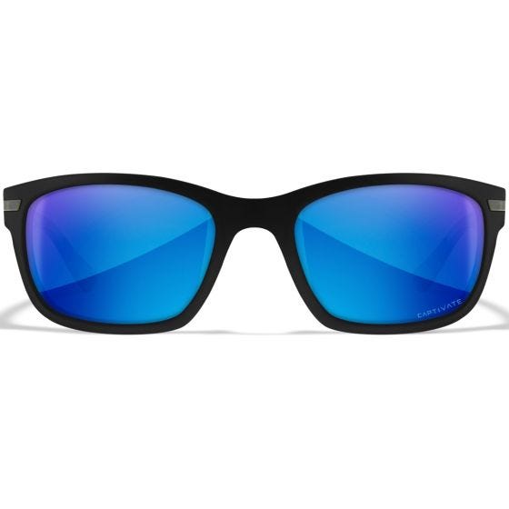 Wiley X WX Helix Standaard brillen - Captivate Polarized Blue Mirror Lenses / Matte Black Frame