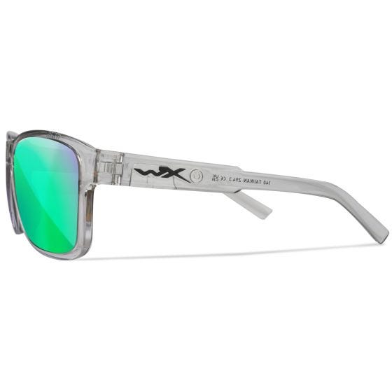 Wiley X WX Trek Standaard brillen - Captivate Polarized Green Mirror Lenses / Gloss Crystal Light Grey Frame