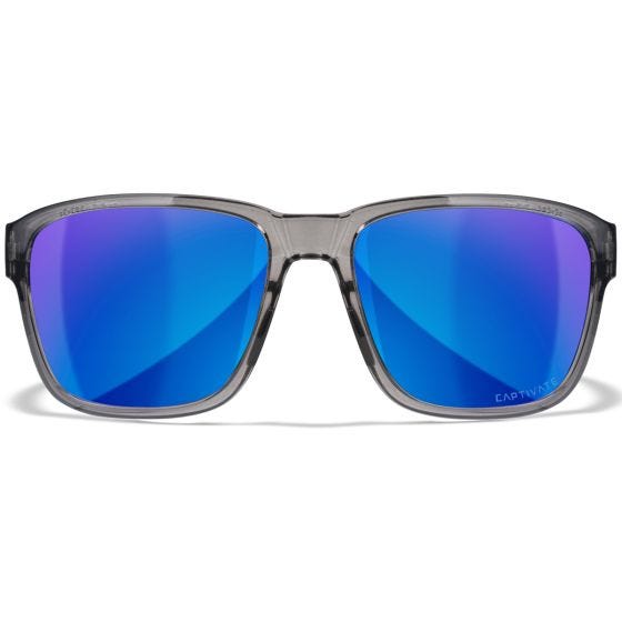 Wiley X WX Trek Standaard brillen - Captivate Polarized Blue Mirror Lenses / Gloss Crystal Dark Grey Frame