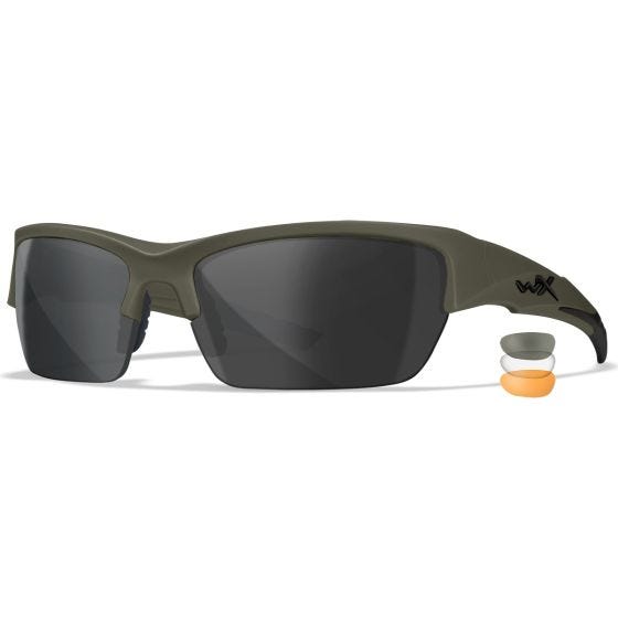 Wiley X WX Valor 2.5 Brillen - Helder + Grijs + Light Rust Glazen / OD Groen Montuur