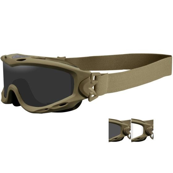 Wiley X Spear Stofbrillen - Smoke Grey + Helder Glazen / Tan Montuur