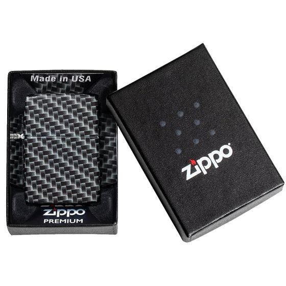 Zippo Carbon Fibre Design Aansteker - White Matte