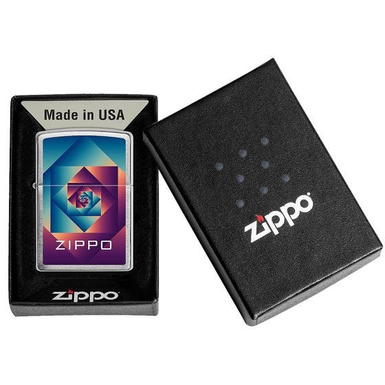 Zippo Design Illusion Aansteker - Geborsteld Chroom