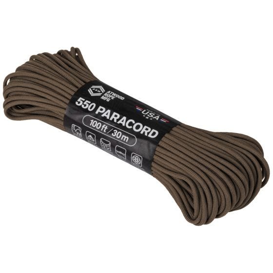 Atwood Rope 550 Parachutekoord 100 ft - Bruin