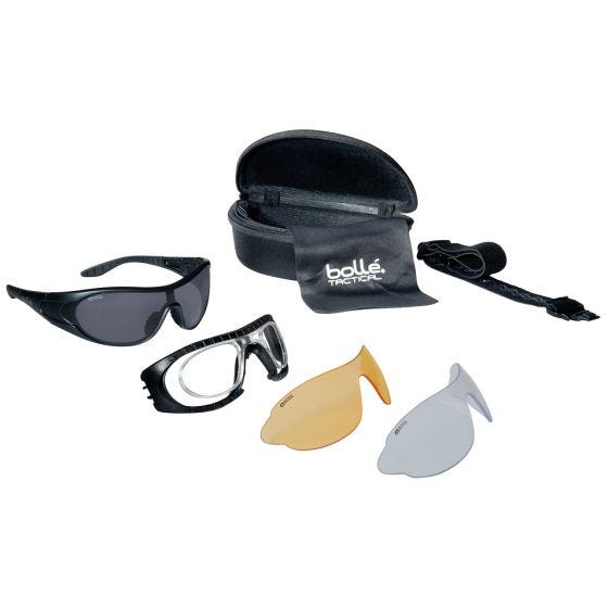 Bolle Raider Ballistische bril - Helder + Smoke + Geel Glazen / Zwart Montuur