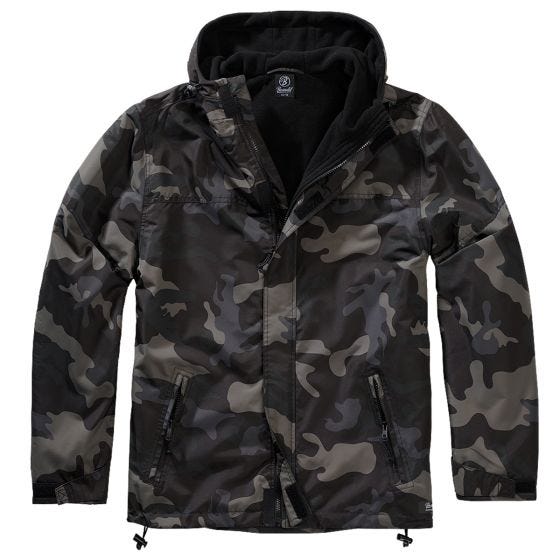 Brandit Windjack met Ritssluiting aan de Voorkant - Dark Camo