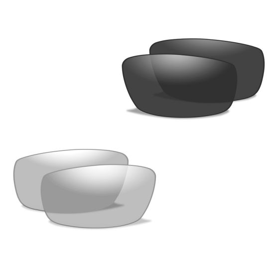 Wiley X WX Valor Standaard brillen - Smoke Grey + Helder Glazen / Matte Black Montuur
