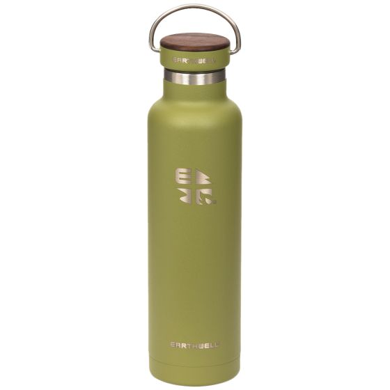 Earthwell Woodie Vacuümfles 650 ml - Walnut/Sequoia Pine