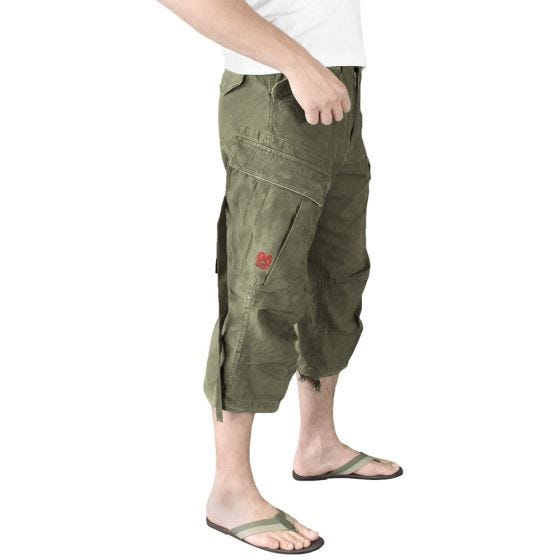 Surplus Engineer Vintage Driekwartshort - Olijf