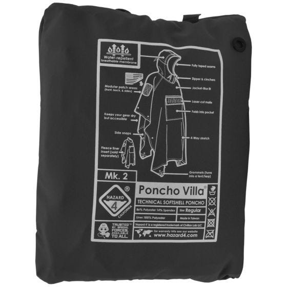 Hazard 4 Villa Technical Softshell Poncho Zwart