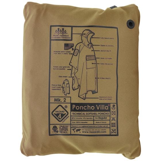 Hazard 4 Villa Technical Softshell Poncho - Coyote