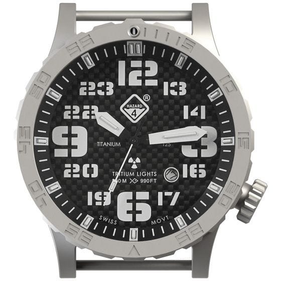 Hazard 4 Heavy Water Diver Titanium Tritium Horloge - Carbon Blue/Rood