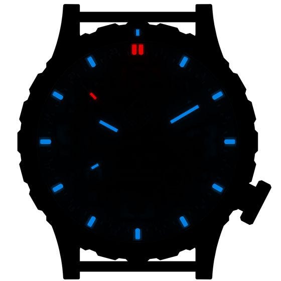Hazard 4 Heavy Water Diver Titanium Tritium Horloge - Carbon Blue/Rood