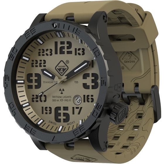 Hazard 4 Heavy Water Diver Titanium Tritium Horloge - Arid Green/Geel