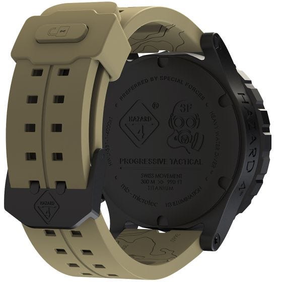 Hazard 4 Heavy Water Diver Titanium Tritium Horloge - Arid Green/Geel
