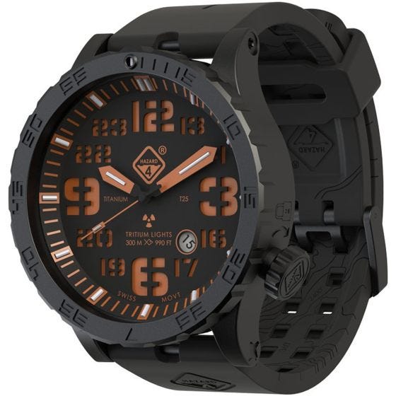 Hazard 4 Heavy Water Diver Titanium Tritium Horloge - Agent Orange Yellow/Groen