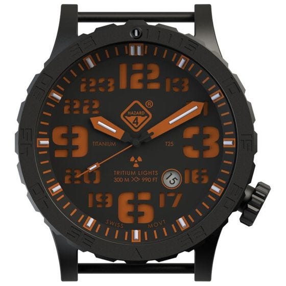 Hazard 4 Heavy Water Diver Titanium Tritium Horloge - Agent Orange Yellow/Groen