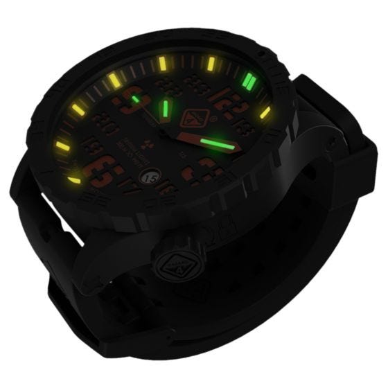 Hazard 4 Heavy Water Diver Titanium Tritium Horloge - Agent Orange Yellow/Groen