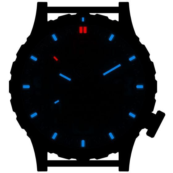 Hazard 4 Heavy Water Diver Titanium Tritium Horloge - Nightwatch Wit GMT Blauw/Rood