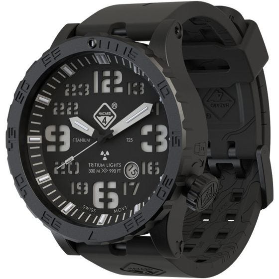 Hazard 4 Heavy Water Diver Titanium Tritium Horloge - Nightwatch Groen/Geel