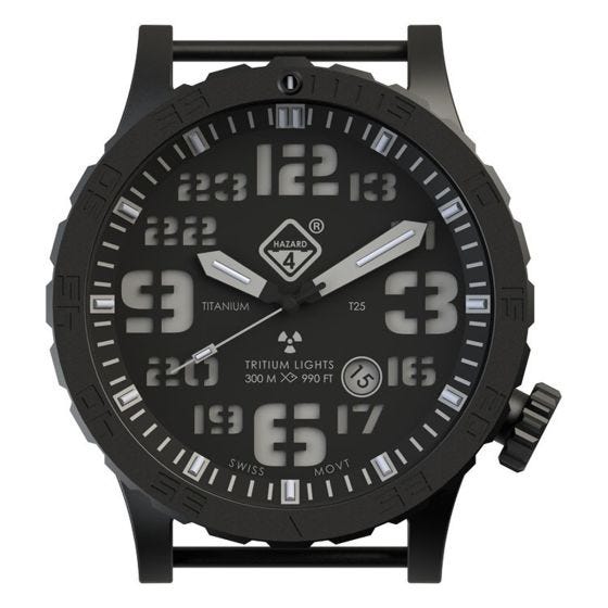 Hazard 4 Heavy Water Diver Titanium Tritium Horloge - Nightwatch Groen/Geel