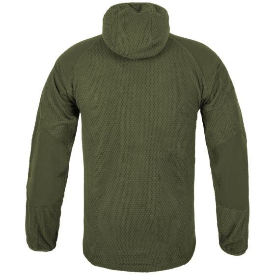 Helikon Alpha Hoodiejack Gerasterd Fleece - Olijfgroen