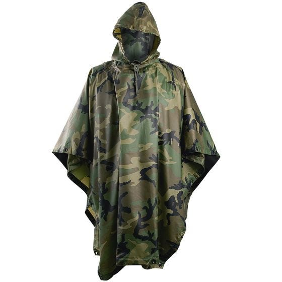 Helikon Waterdichte Poncho Ripstop - Woodland