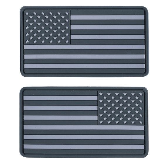 Helikon Large Subdued USA Flag Patch (Verpakking met Twee Stuks) Grijs