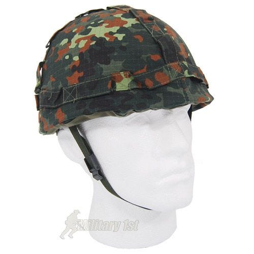 MFH Plastic Helm met Stoffen Hoes - Flecktarn