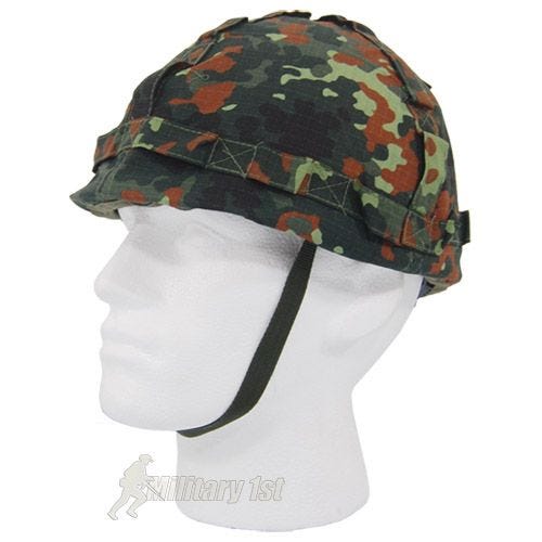 MFH Plastic Helm met Stoffen Hoes - Flecktarn