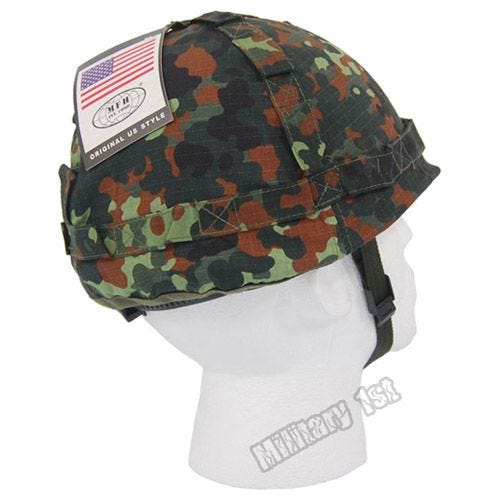 MFH Plastic Helm met Stoffen Hoes - Flecktarn