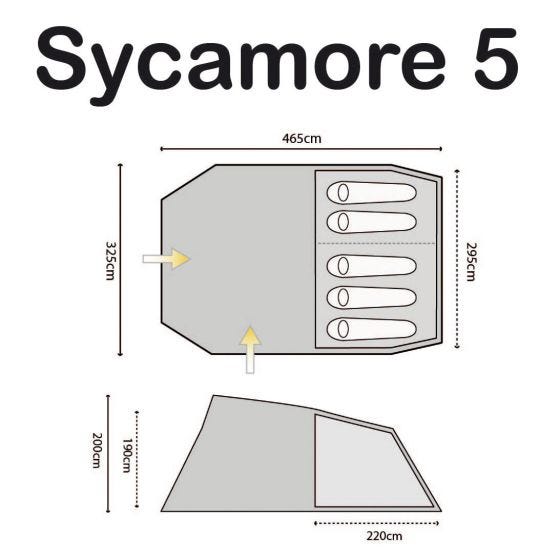 Highlander Sycamore 5 Tent - Meadow/Spring Green