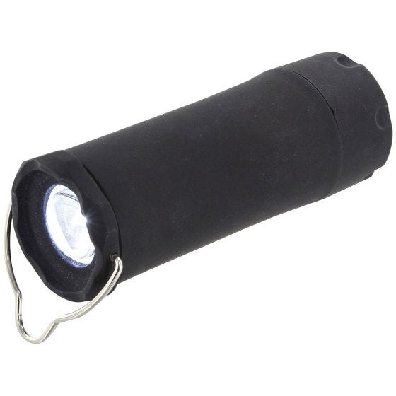 Highlander 1W LED Uitschuifbare Zaklamp/lantaarn - Zwart