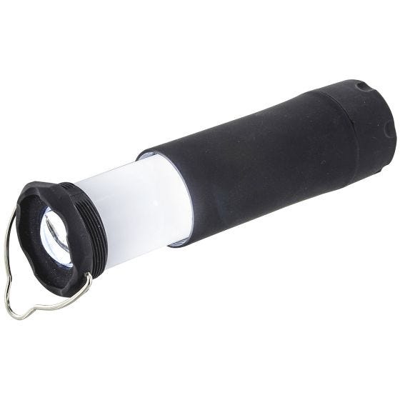 Highlander 1W LED Uitschuifbare Zaklamp/lantaarn - Zwart