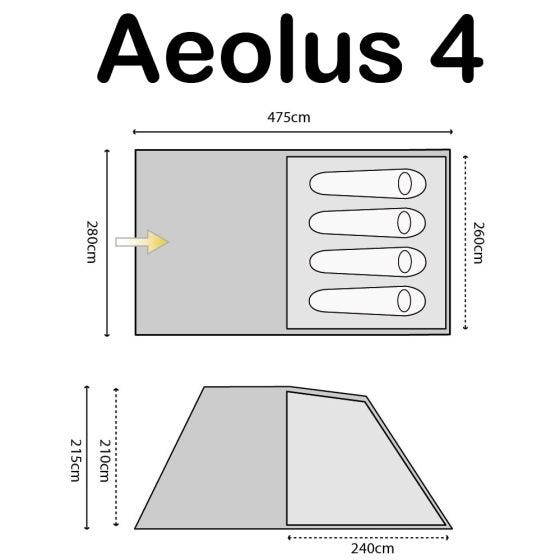 Highlander Aeolus 4 Tent - Rock Grey