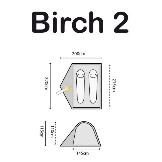 Highlander Birch 2 Tent - Rumba Red/Tango Red