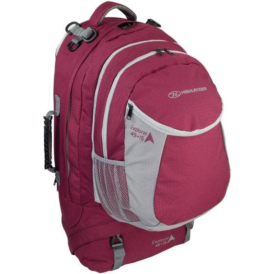 Highlander X-plorer Rugkoffer 45 + 15 L. - Framboos