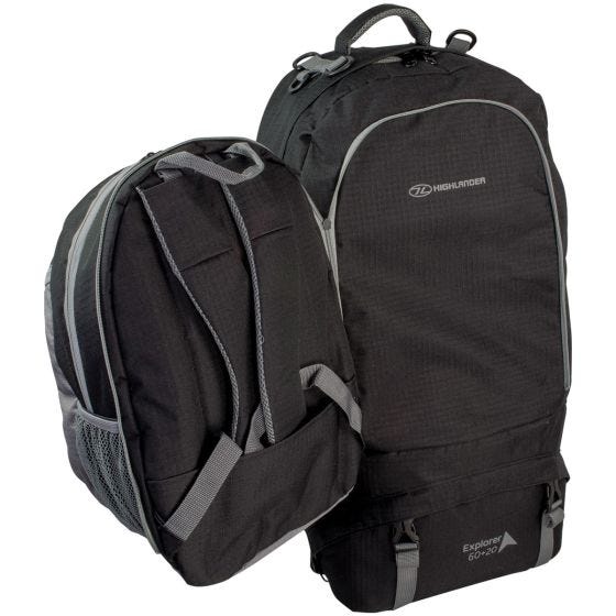 Highlander X-plorer Rugkoffer 60 + 20 L. - Zwart