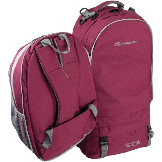 Highlander X-plorer Rugkoffer 80 + 20 L. - Framboos
