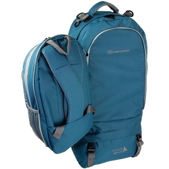 Highlander X-plorer Rugkoffer 80 + 20 L. - Groenblauw