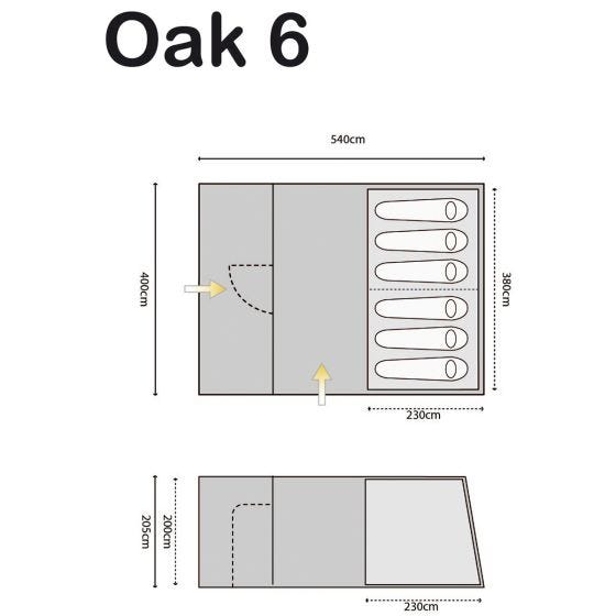Highlander Oak 6 Tent - Blauw