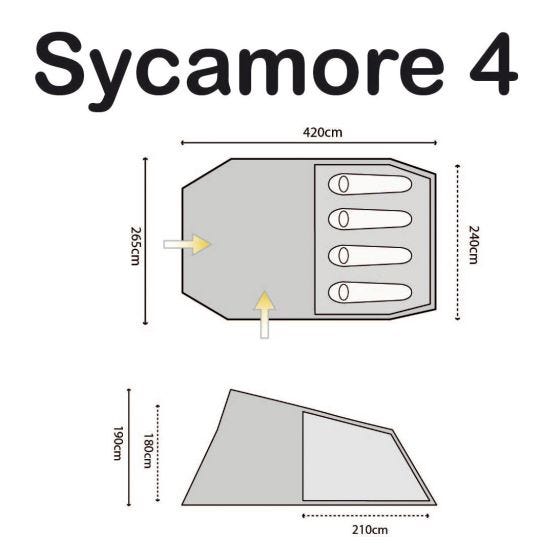 Highlander Sycamore 4 Tent - Meadow/Spring Green