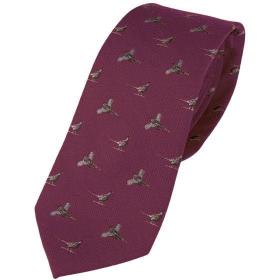 Jack Pyke Pheasant Zijden stropdas - Bordeauxrood