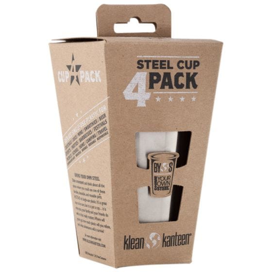 Klean Kanteen Koppen 296 ml Verpakking met Vier Stuks - Geborsteld Roestvrij